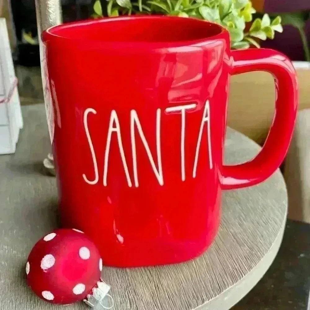 NEW Rae Dunn SANTA - Adorable Glossy Christmas Red ceramic Coffee Mug/Cup